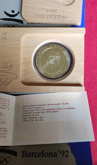 Moneda en estuche 2000 Pesetas Proof