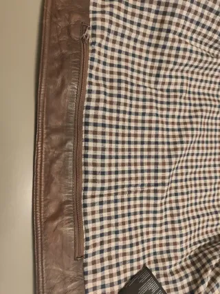 Chaqueta Piel Marrón Moto Protecciones