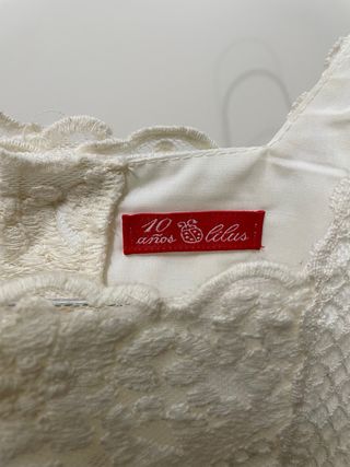 Vestido de comunión niña blanco y rosa