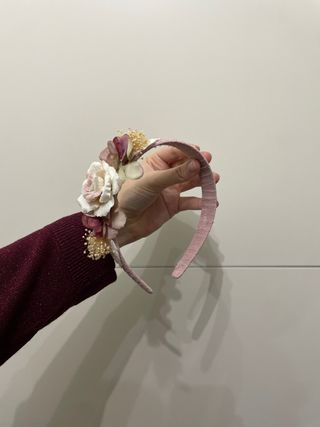 Vestido de comunión niña blanco y rosa