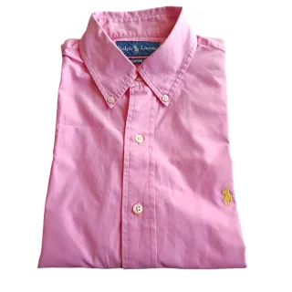 Camisa Ralph Lauren Rosa Manga Corta M Custom fit