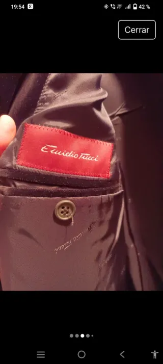 Americana Emidio Tucci Negra Hombre de terciopelo