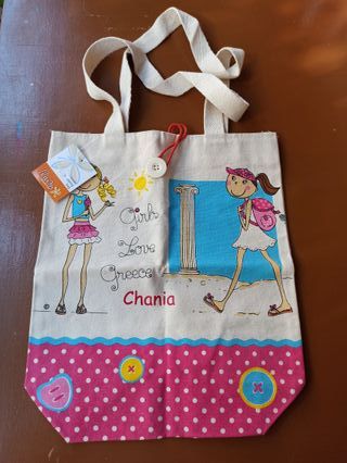Bolsa de tela Girls Love Greece Chania
