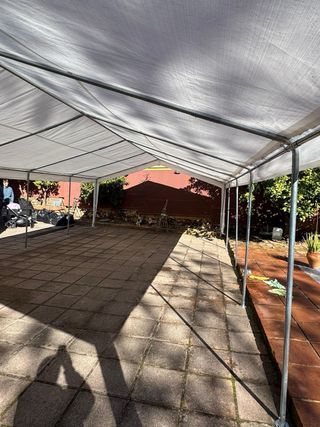Carpa 5x10m para eventos transparente y blanca