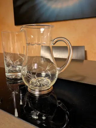 Juego 14 piezas cristal Bohemia tallado