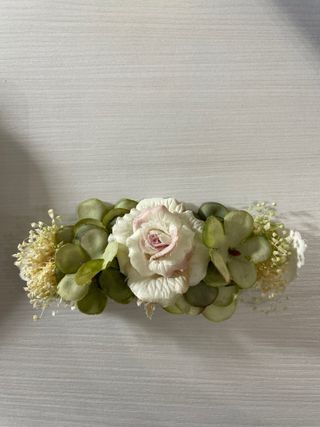 Vestido de comunión niña blanco y verde