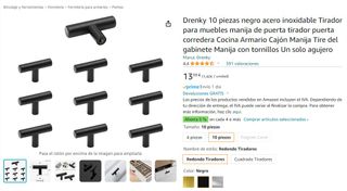 Tirador negro para cocina o armario