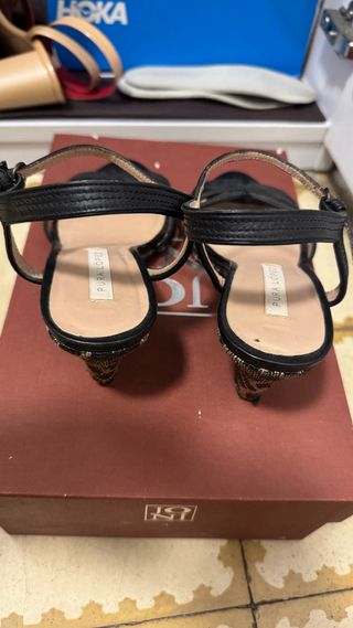 Sandalias Pura Lopez Tacón Negro