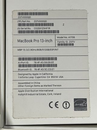 MacBook Pro 13 Touch Bar - Piezas