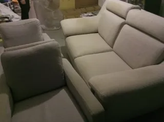 Divano tessuto beige/grigio