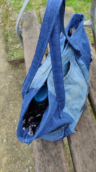 Bolso Tote Artesanal Denim Patchwork