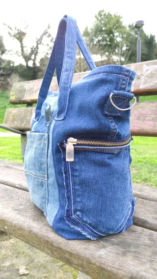 Bolso Tote Artesanal Denim Patchwork