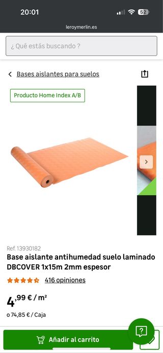 Base aislante antihumedad DBCOVER 1x15m