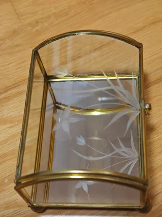 Caja joyero cristal con detalles florales