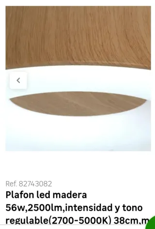 Plafón LED Madera 56W 2500lm Regulable