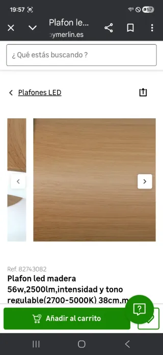 Plafón LED Madera 56W 2500lm Regulable