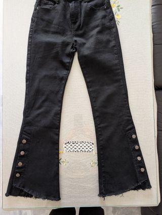 Pantalón vaquero negro campana mujer Talla S