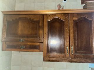 Cocina modular madera y mármol