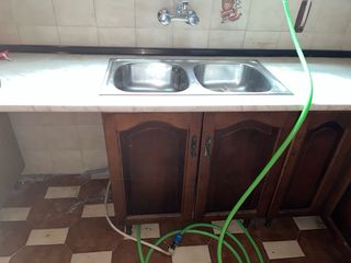 Cocina modular madera y mármol