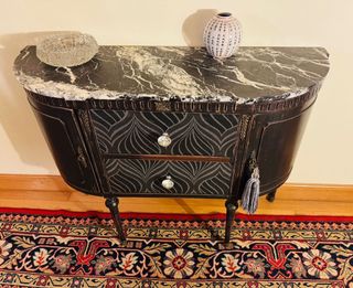 Aparador restaurado negro y gris