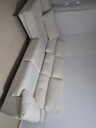 Sofá Cama Beige Tela