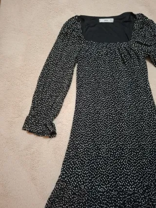 Vestido Mango lunares negro y blanco
