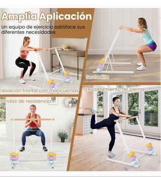 Barra de ballet y estantes pesas