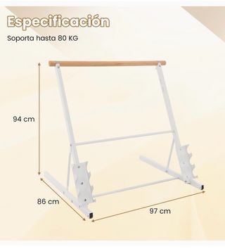 Barra de ballet y estantes pesas