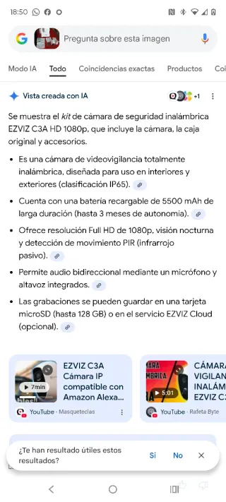 Kit Cámara Seguridad EZVIZ C3A Inalámbrica Nueva