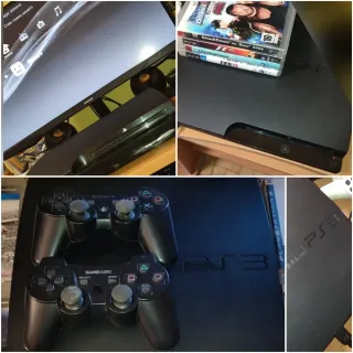 Consola PS3 Slim Negra + Juegos y Mandos