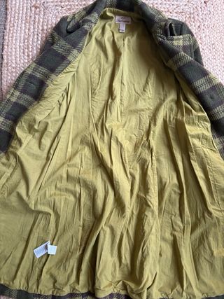 Abrigo largo cuadros verde y marrón Talla L