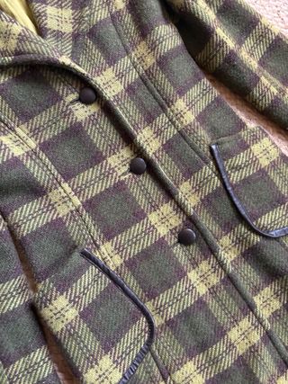 Abrigo largo cuadros verde y marrón Talla L