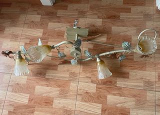 Lámpara de techo de cristal y metal