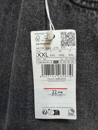 Falda vaquera gris Mango