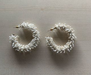 Pendientes de aro blancos de Stradivarius nuevos