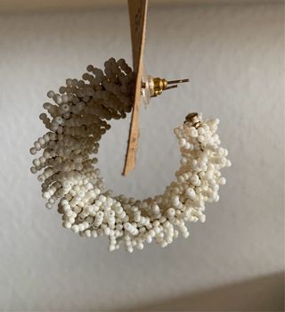 Pendientes de aro blancos de Stradivarius nuevos