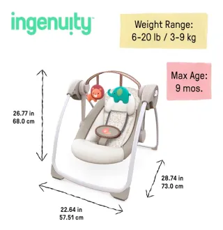 Columpio Ingenuity para bebe. Soothe n Delight.