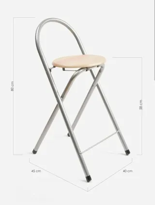 Taburete plegable madera y metal