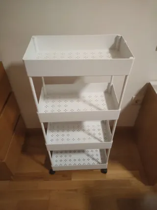 Carro auxiliar 4 estantes blanco