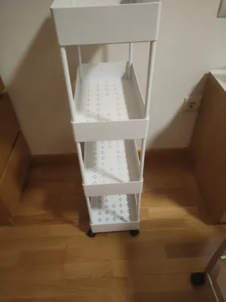 Carro auxiliar 4 estantes blanco