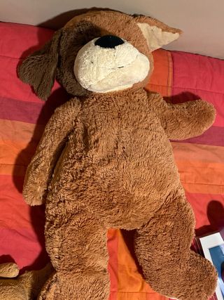 Peluche Perro Gigante y Bebé Marrón