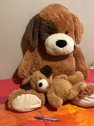 Peluche Perro Gigante y Bebé Marrón