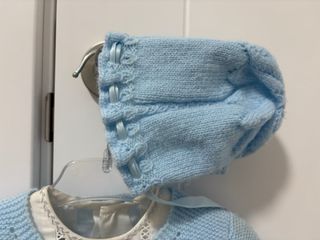 Conjunto vestido, rebeca y gorrito 0-3 meses
