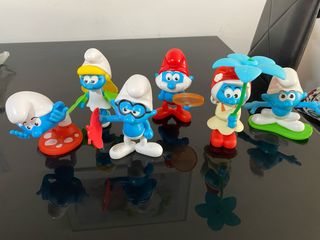 7 figure di Puffi di Burger King, collezione completa