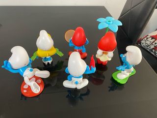 7 figure di Puffi di Burger King, collezione completa