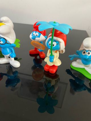 7 figure di Puffi di Burger King, collezione completa