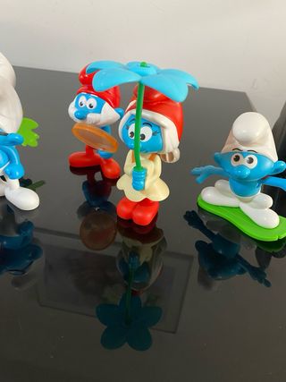 7 figure di Puffi di Burger King, collezione completa