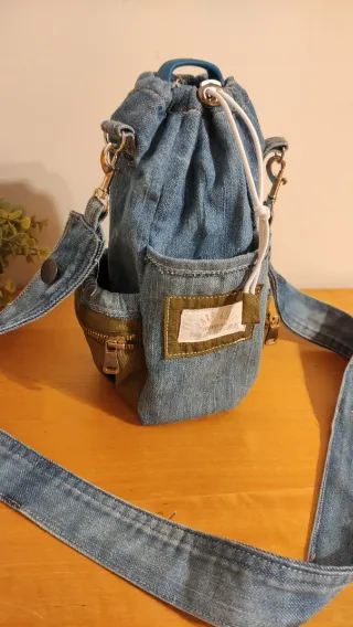 Bolso Porta Botella Artesanal Denim