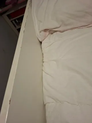 SMÅSTAD Cama alta blanca pizarra