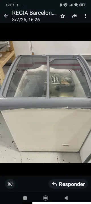 Congelador horizontal con tapa de cristal